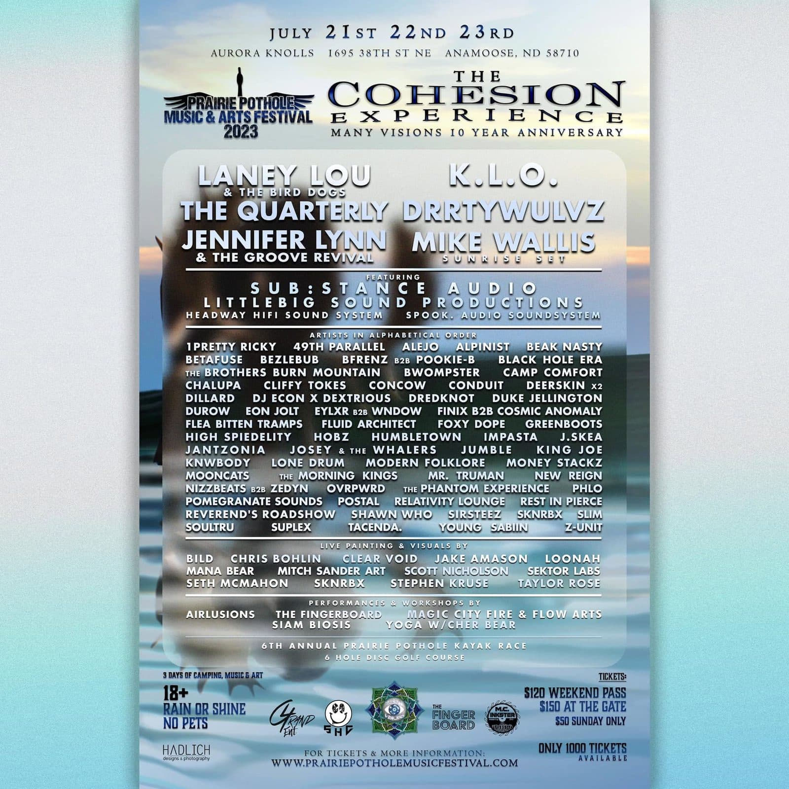 Prairie Pothole Music & Arts Festival, The Cohesion Experience event flyer